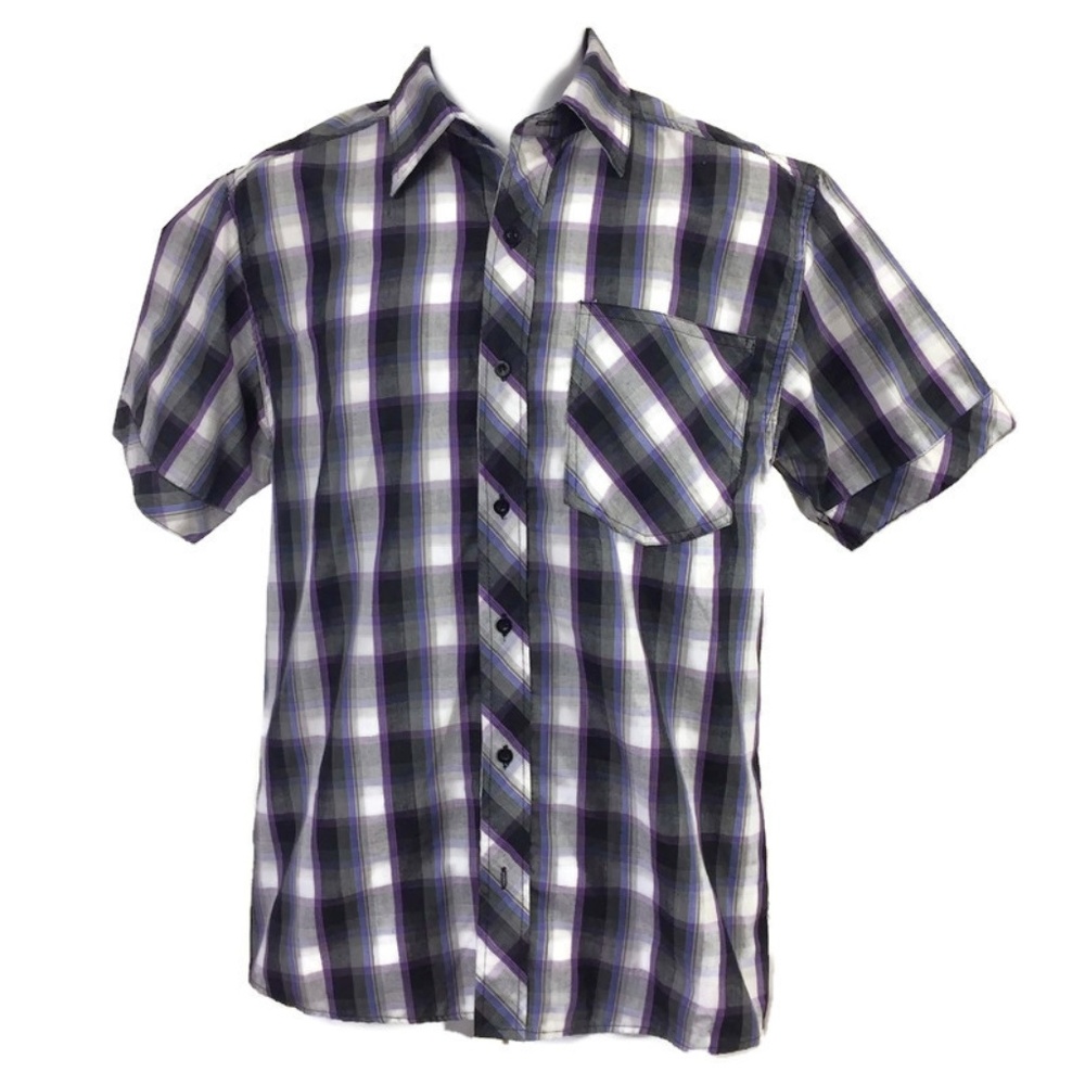 Raider Jean Co Luxury Men's 100% Cotton Multicolored Plaid Shirt Size Small